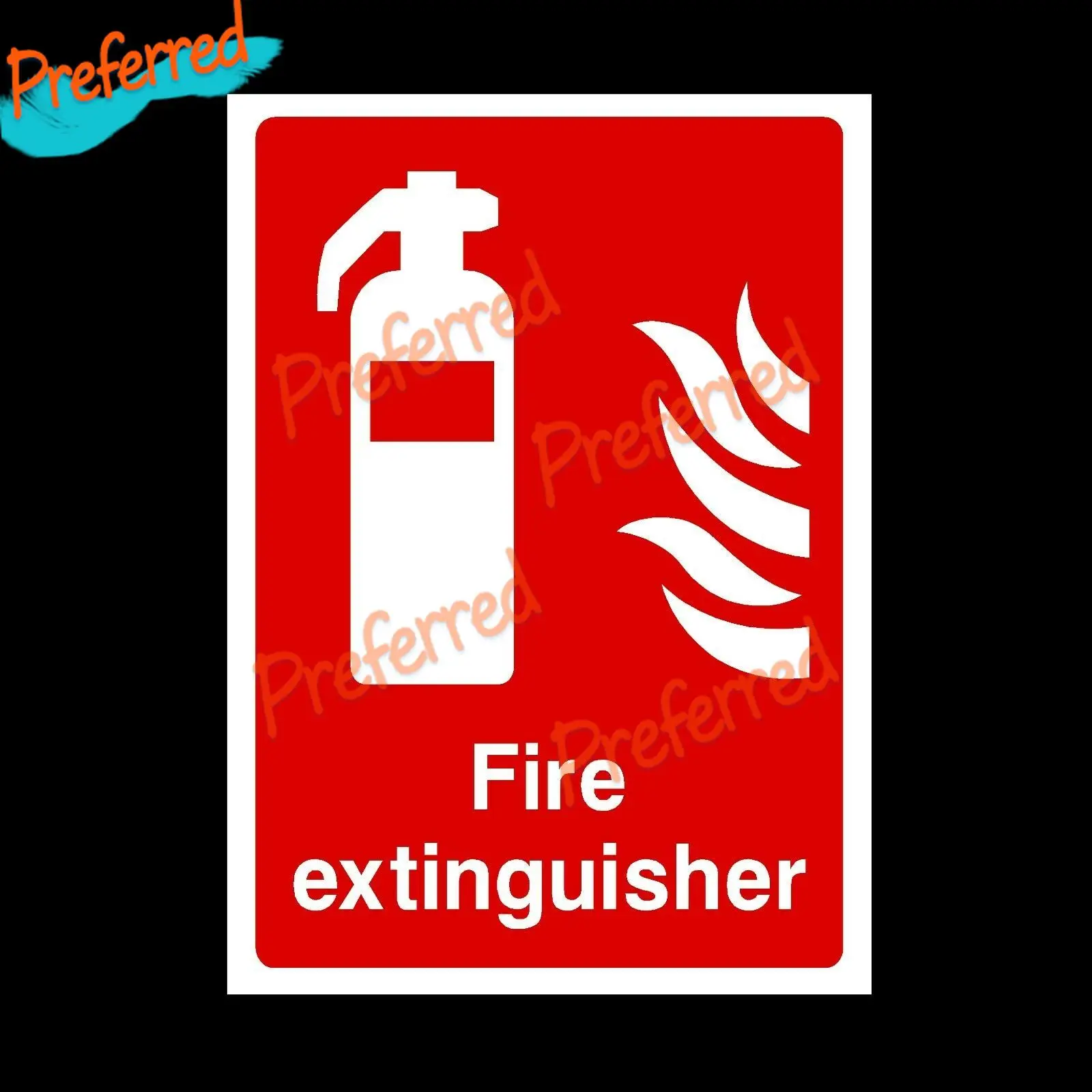 Pegatina o de plástico rígido para extintor de incendios, pegatina para coche, decoración de vinilo KK, PVC impermeable de todos los tamaños