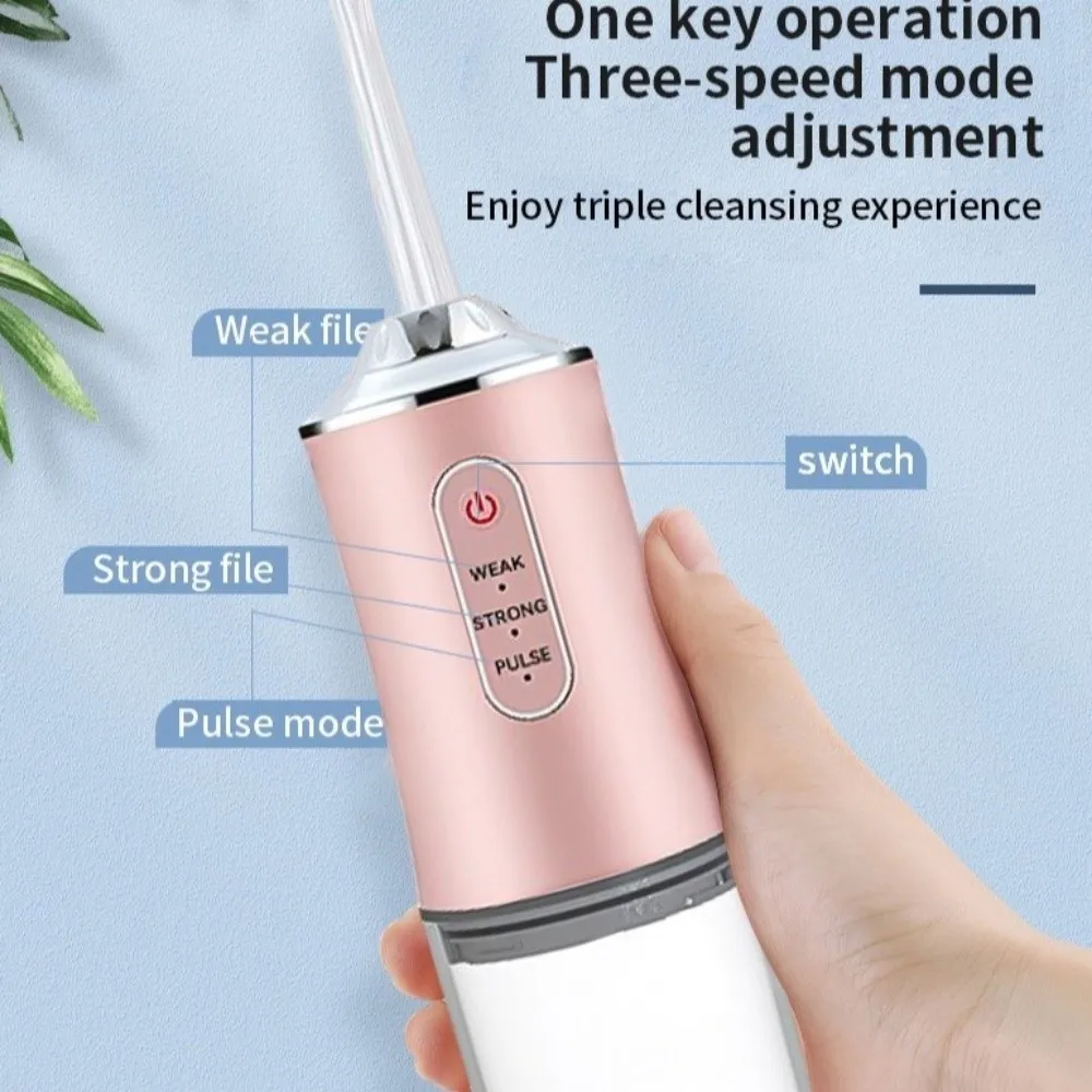 

4 Jet Tip Electric Oral Irrigator 3 Modes USB Rechargeable Dental Bed Sprinkler Waterproof 220ml Mouth Washing Machine Household