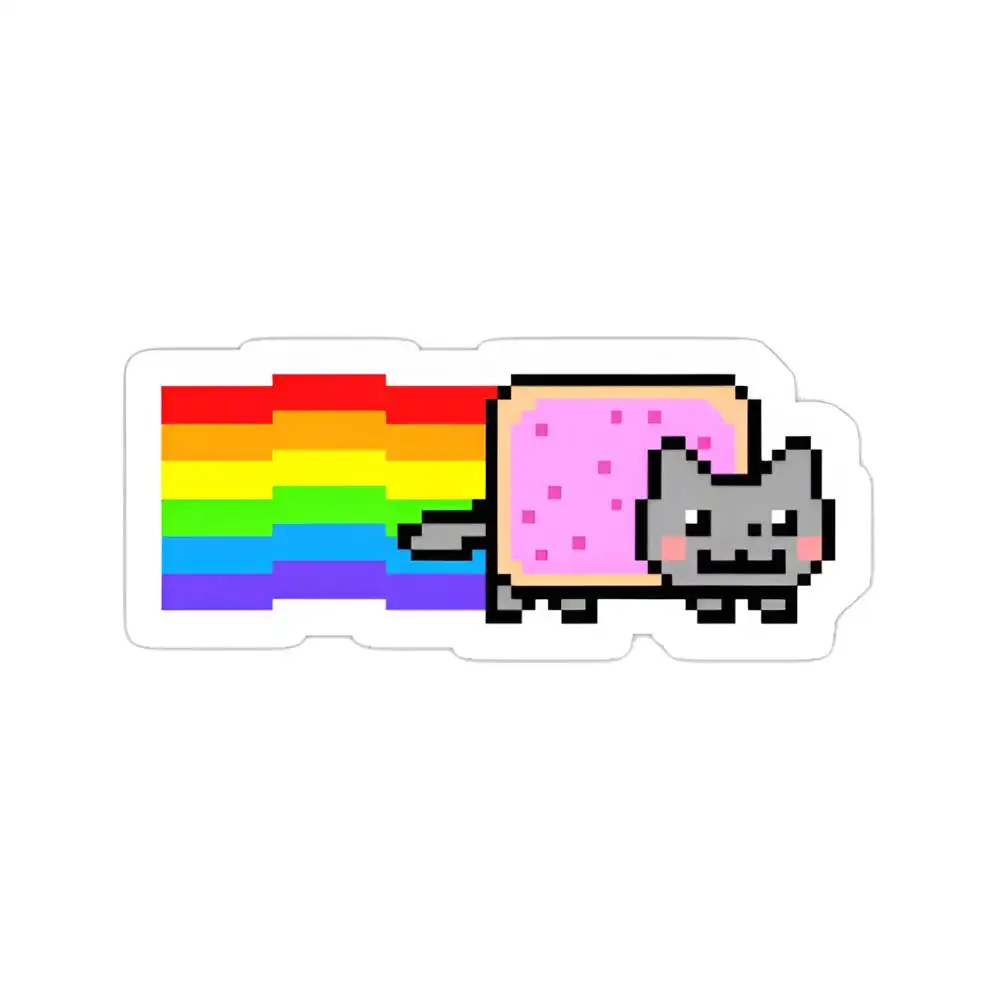 Nyan Cat Waterproof Stickers For Decorating Car Windows Motorcycles And Computers.