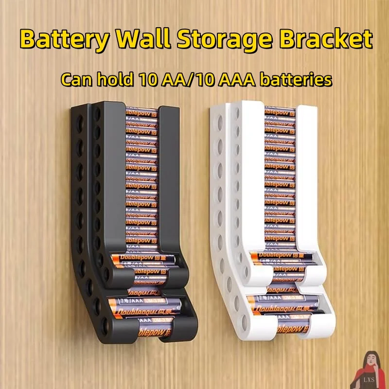 

Battery Storage Rack AA/AAA Batteries Vertical Battery Storage Cases Stackable Expandable Wall Mount Organizer Dispenser