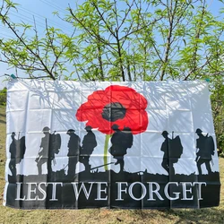 Remembrance Day Flagg90 * 150cm, 100% 폴리에스터, 배너 및 깃발, 군용 더블 스티치, 선명한 색상, 변색 방지 깃발 팝