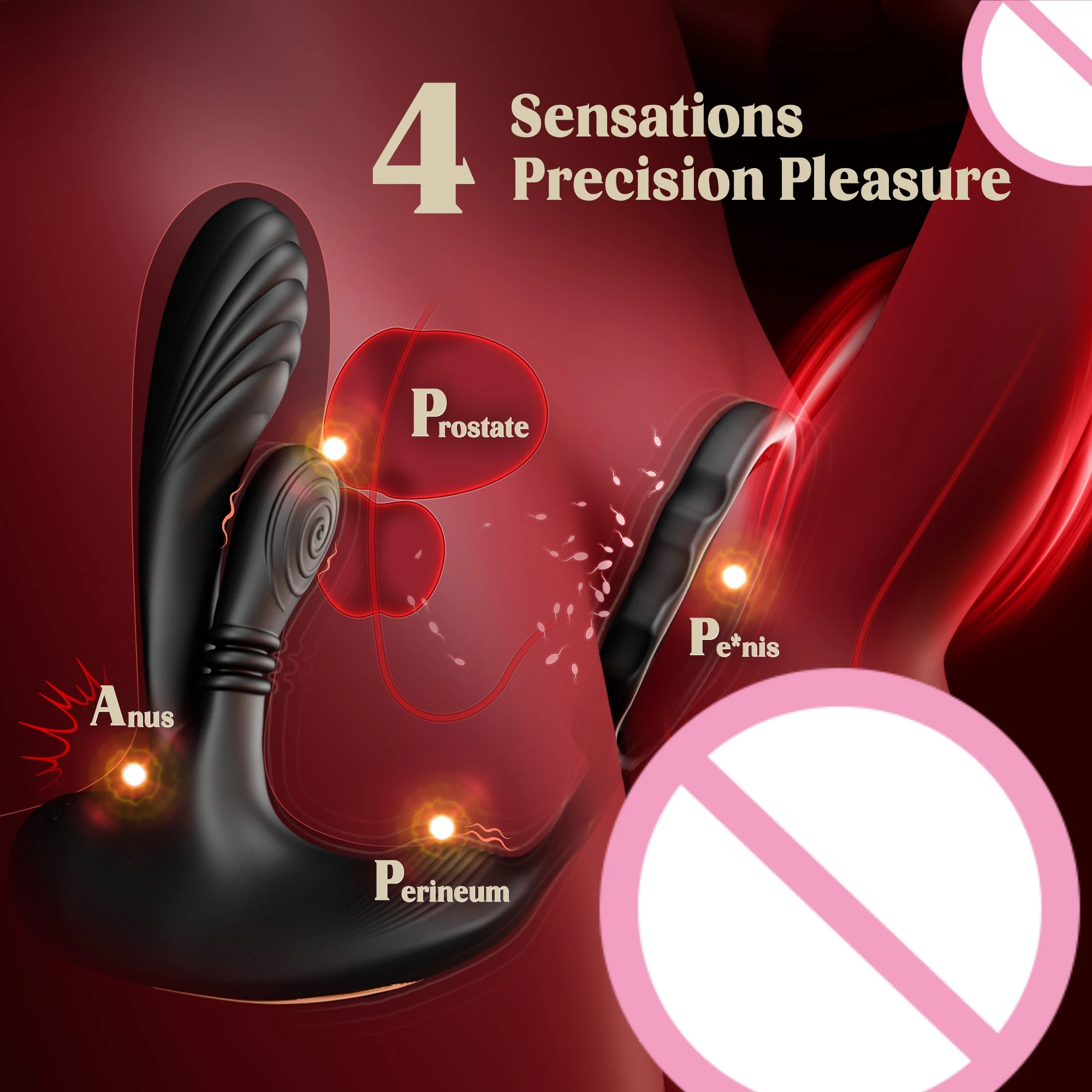 Anal Vibrator Prostate Massager with Cock Ring Buttplug Stimulator with 10 Kneading & 10 Vibrating Modes Sex Toys for Men Gay