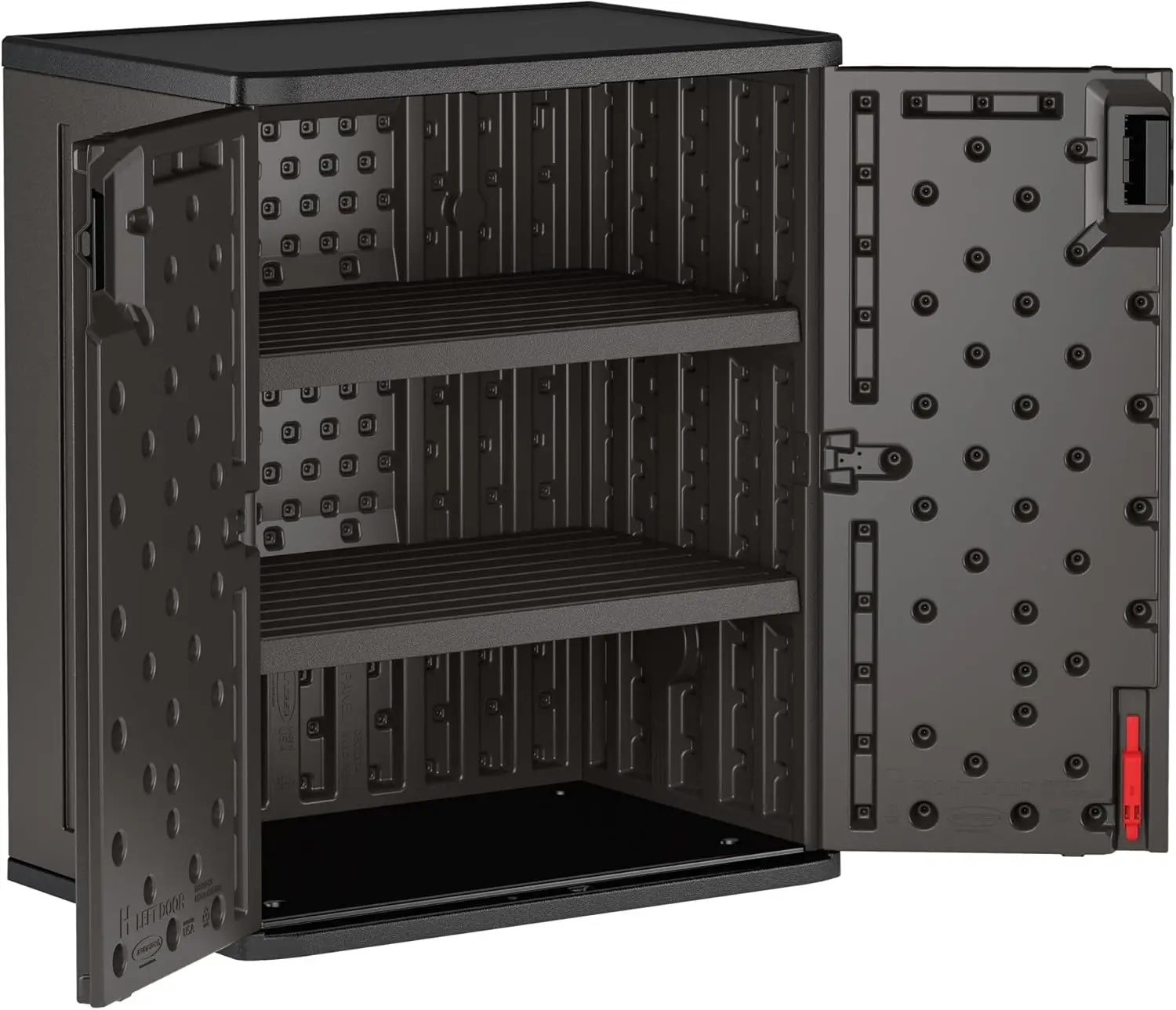 

Heavy-Duty 9 Cubic Ft. Resin Storage Cabinet with Lockable Handles, Adjustable Metal-Reinforced Shelves