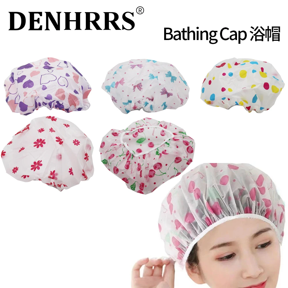 

Waterproof Shower Cap Women's Household Bathing Anti-oil Smoke Hair Care Shower Cap Dry Hair Cap