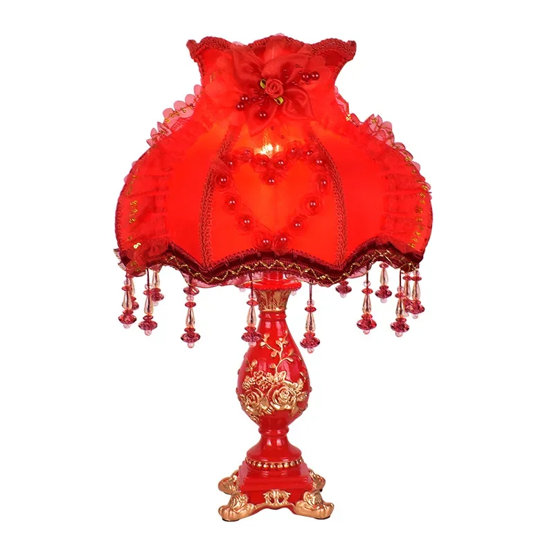 

Wedding gift desk lamp wedding room bedroom romantic and warm wedding European bedside lamp decoration everbright lamp