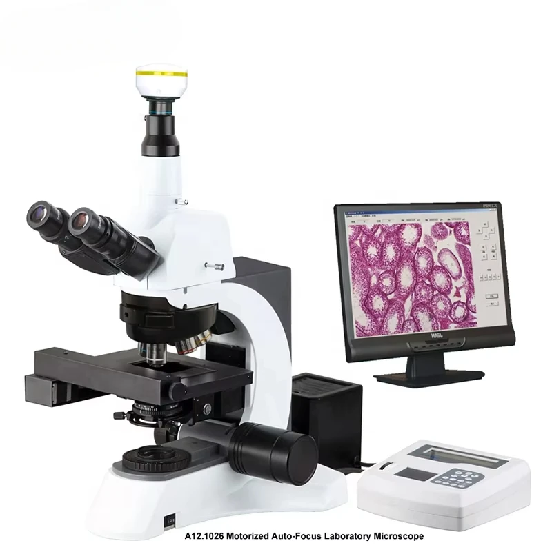 OPTO-EDU A12.1026 1000x Trinocular Motorized Auto-Focus Lab Biological Microscope