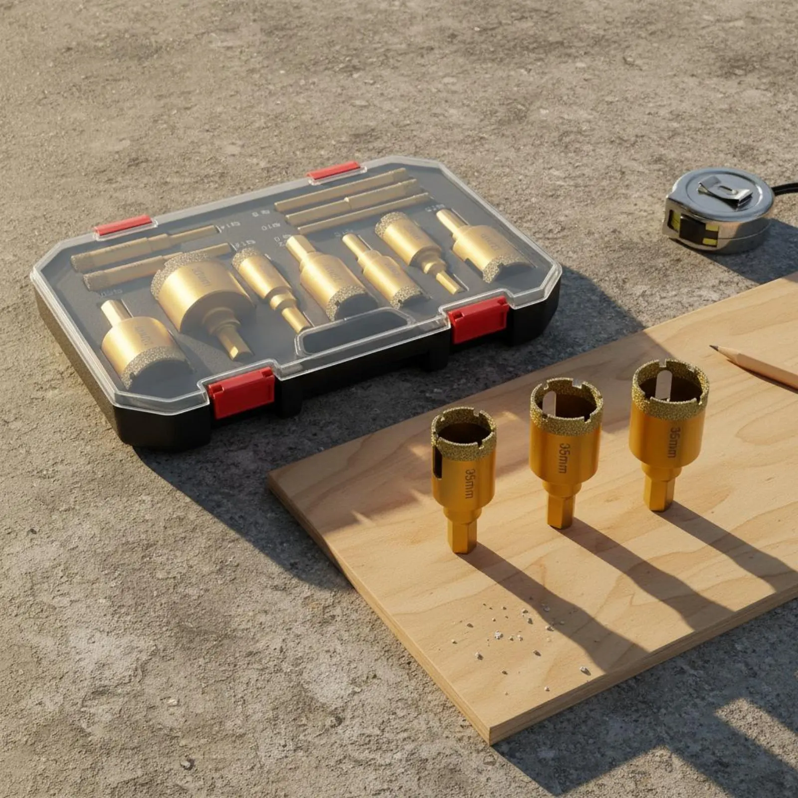 

12 Pieces Brazed Crystal Drilling Drill Piece Set Storage Case Included Marble Stone Hole Cutter Set Power Tool Accessory