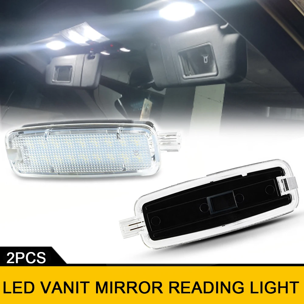 2Pcs White LED Interior Vanity Mirror Light Reading Lamps for Audi A3 S3 RS3 A4 S4 A5 S5 RS5 A6 A6L S6 RS6 A7 A8 S8 Q5 TT TTS