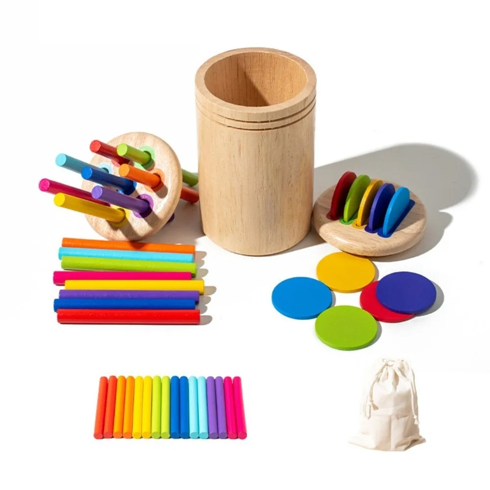 Giocattoli Montessori per l'ordinamento dei colori, giocattoli educativi in legno per l'abbinamento delle forme, gioco di puzzle sicuro per l'esercizio delle abilità manuali.