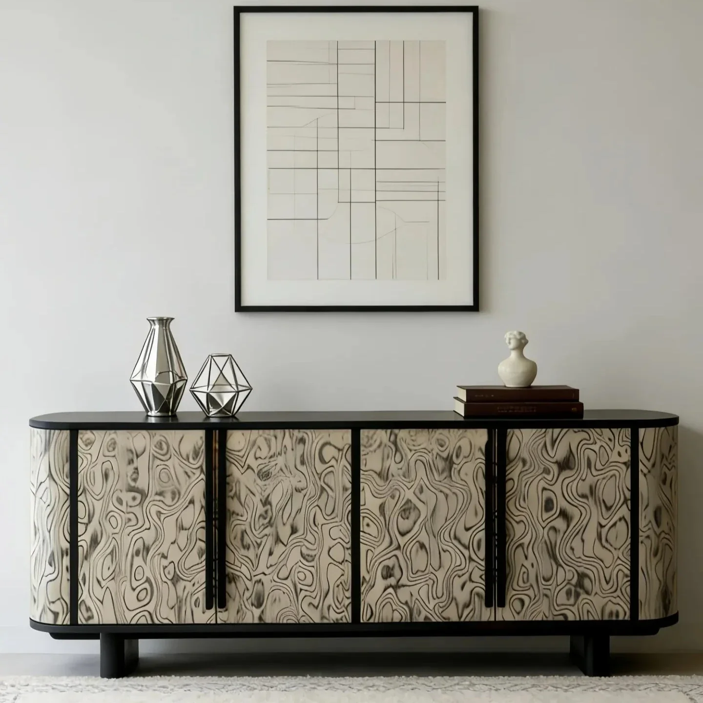 New design Medieval style lacquered sideboard, solid wood living room storage multi-functional dendract locker