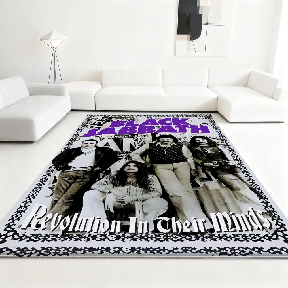 

cool B-Black-Sabbaths Rock Floor Mat Soft Thickened Absorbent Non-Slip Bedroom Living Room Door Mat Home Decor Flannel Rugs