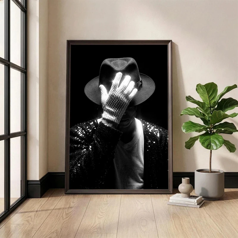 Classic Photography Vintage Michael J-Jackson King of Pop 80s Pop Music Poster Canvas Painting Print Wall Art Picture Home Decor