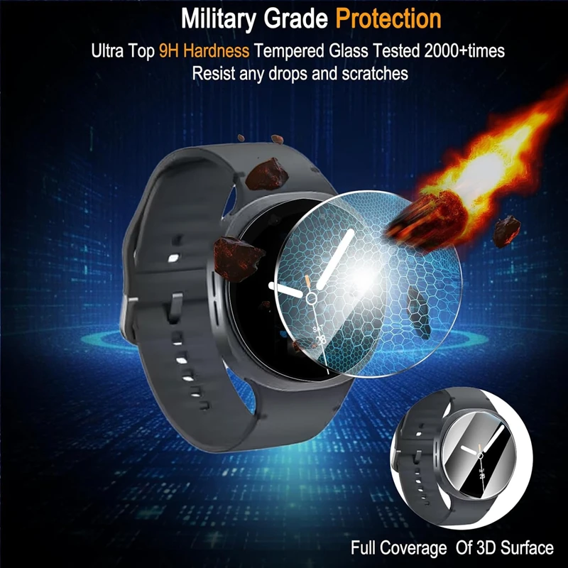 Samsung Galaxy Watch Ultra 8 7 6 5 4、Samsungシリーズ40mm 44mm 45mm 46mm 47mm 42mm 43mm用ガラス保護フィルム
