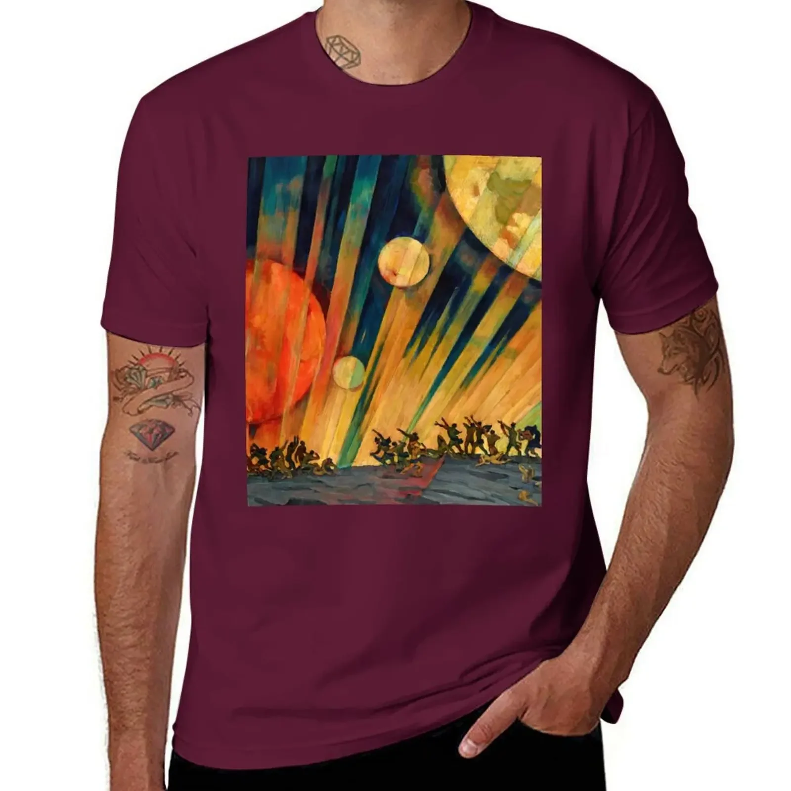 Customs Design Your Own Graphics Cute Clothes Mens Tall T Shirts New Planet (1921), By Konstantin Yuon T-Shirt Graphic Oversized