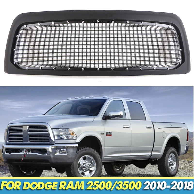 

Wire Reticular Front Grille Fits For DODGE RAM 2500/3500 2010-2018 Racing Grill Black