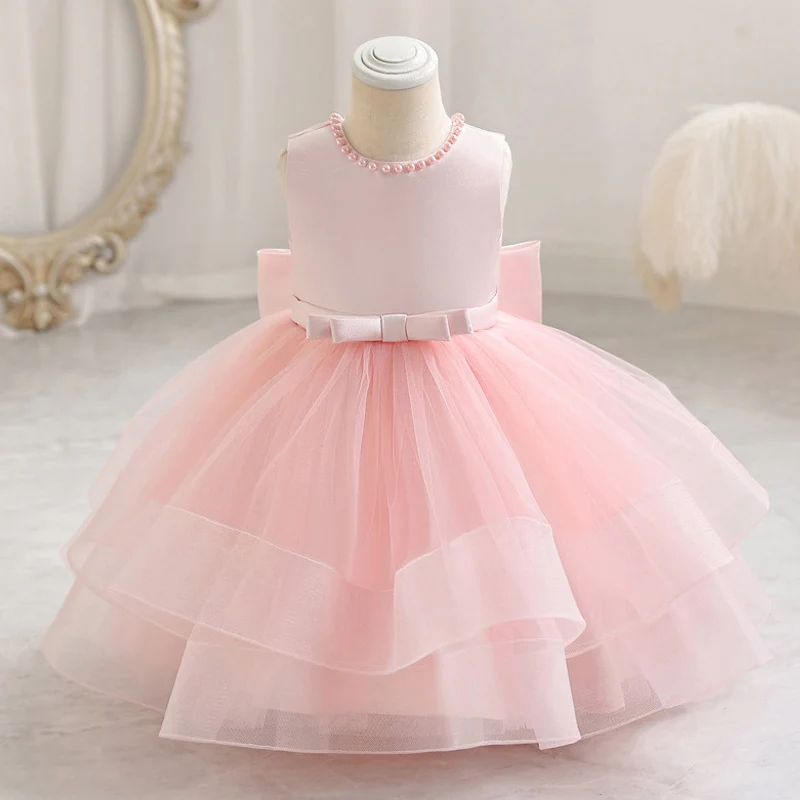 

Summer New Baby Sequins Big Bow Girl Baby Dress Girl First Birthday Wedding Party Wedding Dress Princess Evening Dress