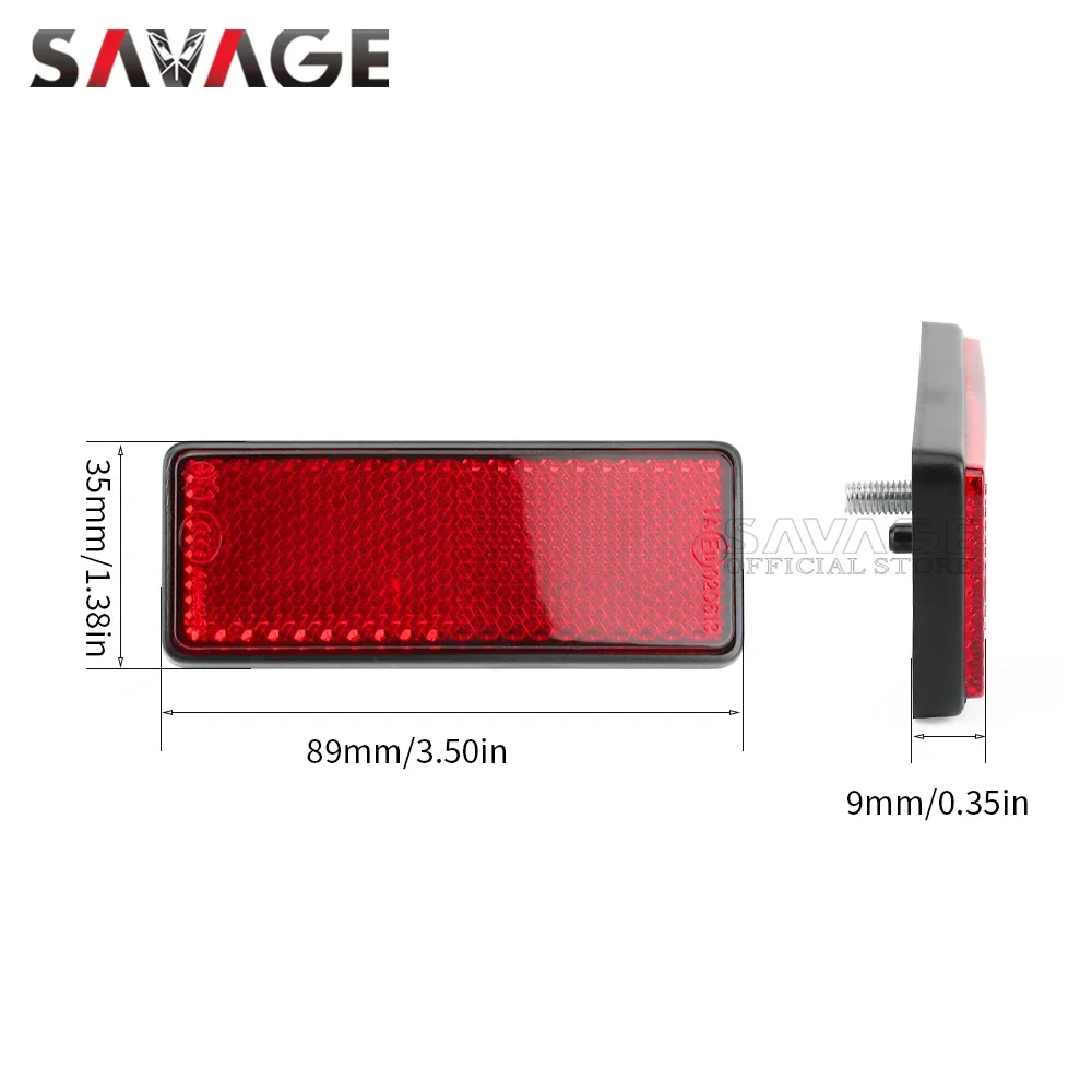 Motorcycle Universal Safety Warning Reflector Scooter Street Bike Rear Reflective Tape Plate License Plate Holder Fender Mount