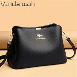 Solid Color Luxury Designer High Quality Leather Women's Handbag Purses Multifunctional Ladies Shoulder Messenger Bags Sac Femme