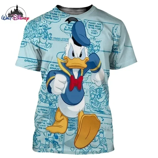 Donald Duck Disney Men Women Short Sleeve T-SHIRT Casual Style 3D Print T Shirt Summer Streetwear Tee Tops Cartoon