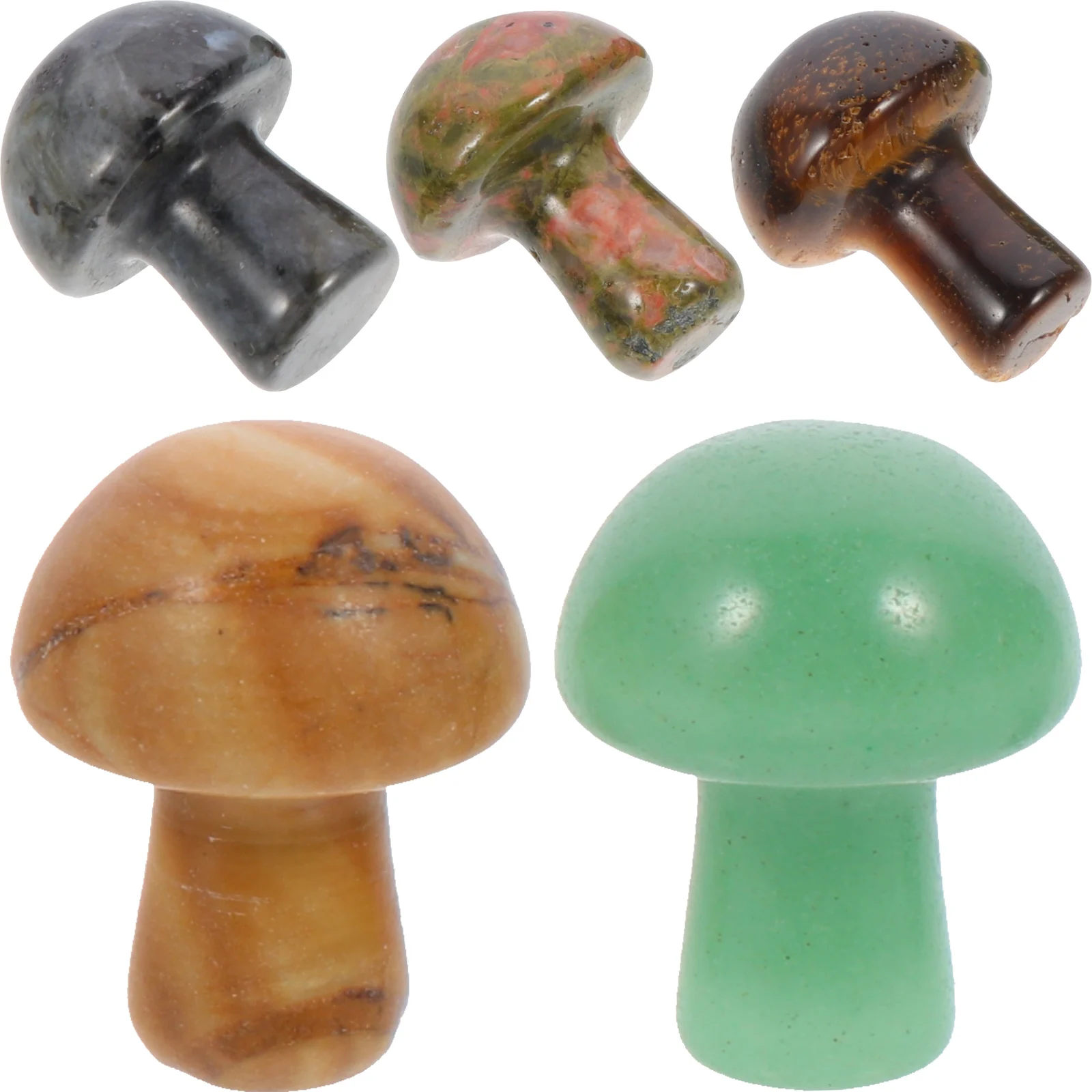 

5Pcs Mushroom Shape Stone Rustic Miniature Garden Decor for Micro Landscape Stone Adornments Potted Plants Landscaping Ornaments