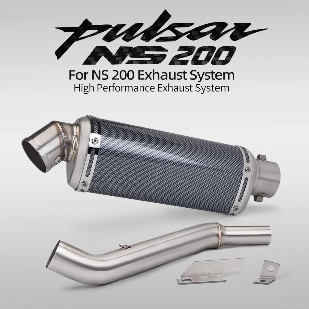 Motorcycle Bajaj NS200 stainless steel middle section T98 tail section muffler combination set exhaust