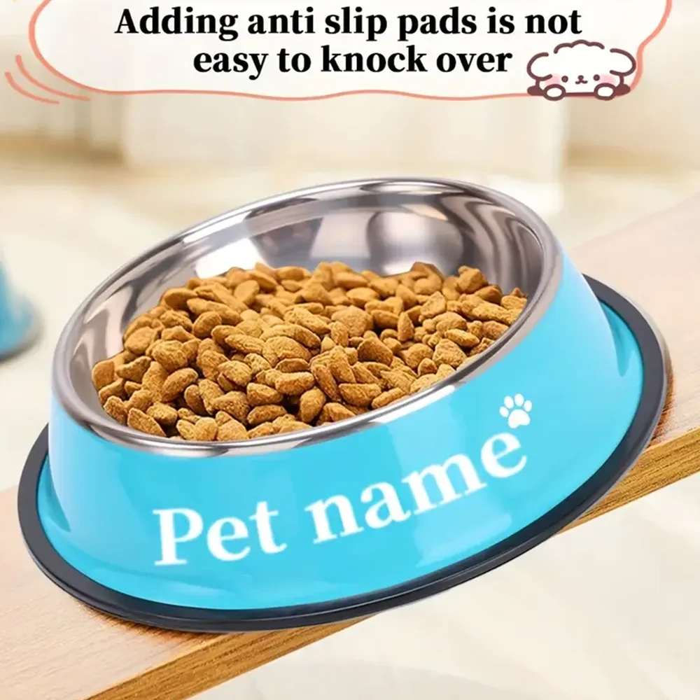 Customized Personalized Stainless Steel Tray Dog Bowl Basin Cat And Dog Pet Bowl Non Slip Feeding Pet Supplies Can Be Wholesale - Image 6