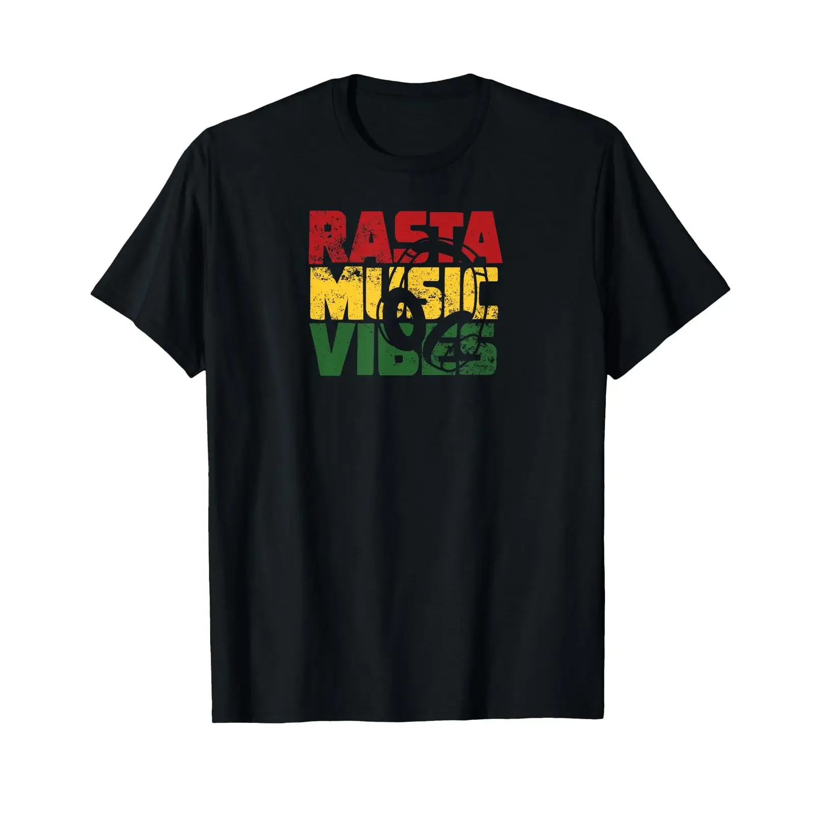Camiseta Rasta Music Vibes Reggae preta vintage lavada, elegante, de ...