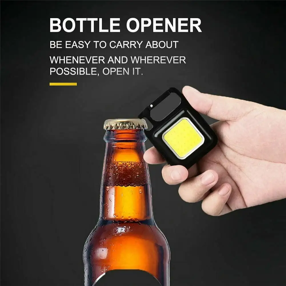 Portable Pocket led Flashligh Mini Keychain Flashlight 800 Lumens 3 Modes Usb Rechargeable Super Bright Lamp Bottle Opener