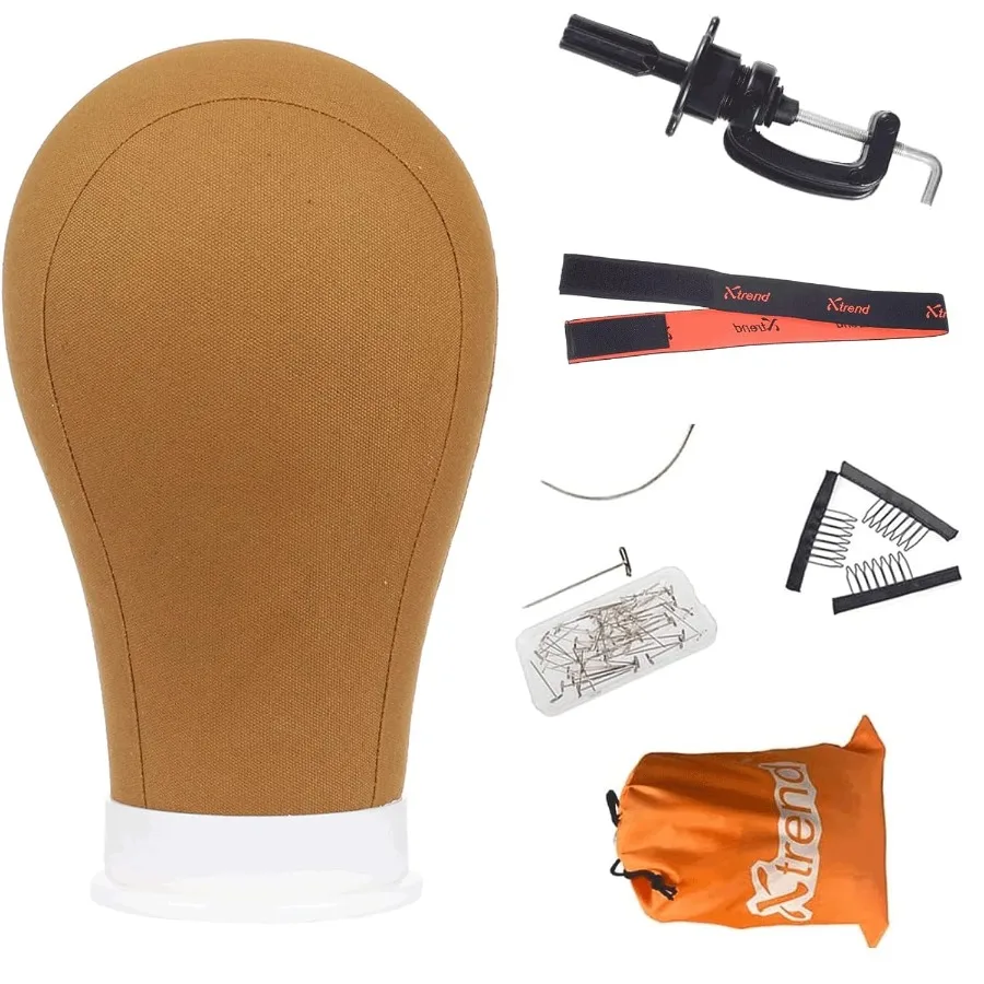 2124 بولي قماش كتلة رئيس للشعر التمديد شعر مستعار ولحمة صنع عرض التصميم المعرضة رئيس مع حامل مجموعة لصالون مسمار