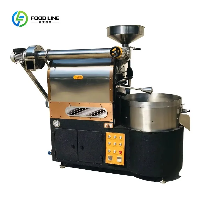 Customized Smart Controlled Coffee Roaster for Home, Dual Energy Supply, 3 to 6kg Batch Capacity, Made of Food Grade Steel