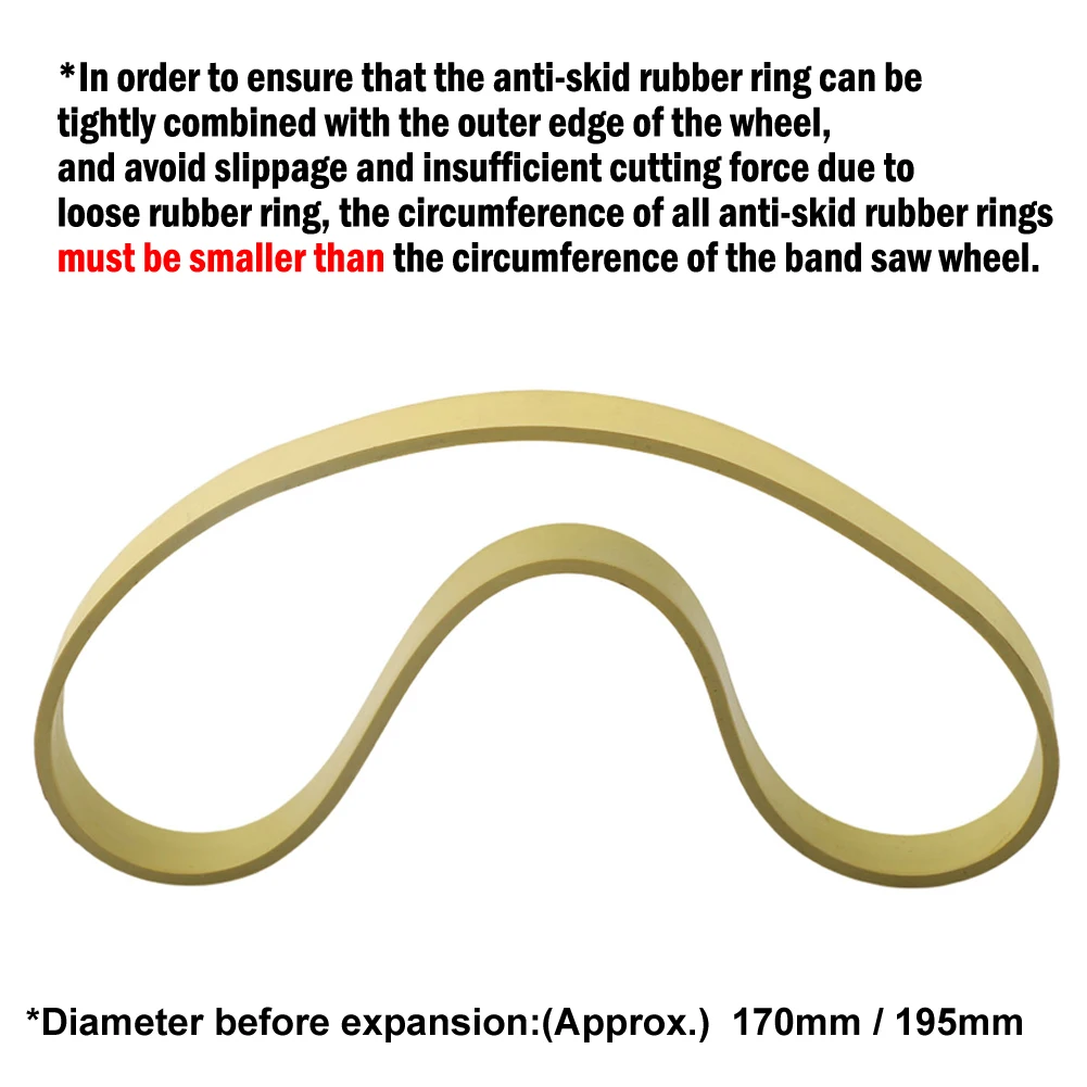 Elastico da 2 pezzi per anelli antiscivolo per ruota per sega a nastro da 8/9 pollici per anello in gomma di ricambio per sega a nastro per la lavorazione del legno 89 pollici