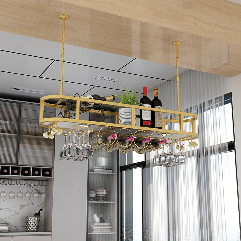 

Wine glass rack Light luxury European bar counter upside down Creative household wine bottle rack Ornament Grape wine rack Simpl