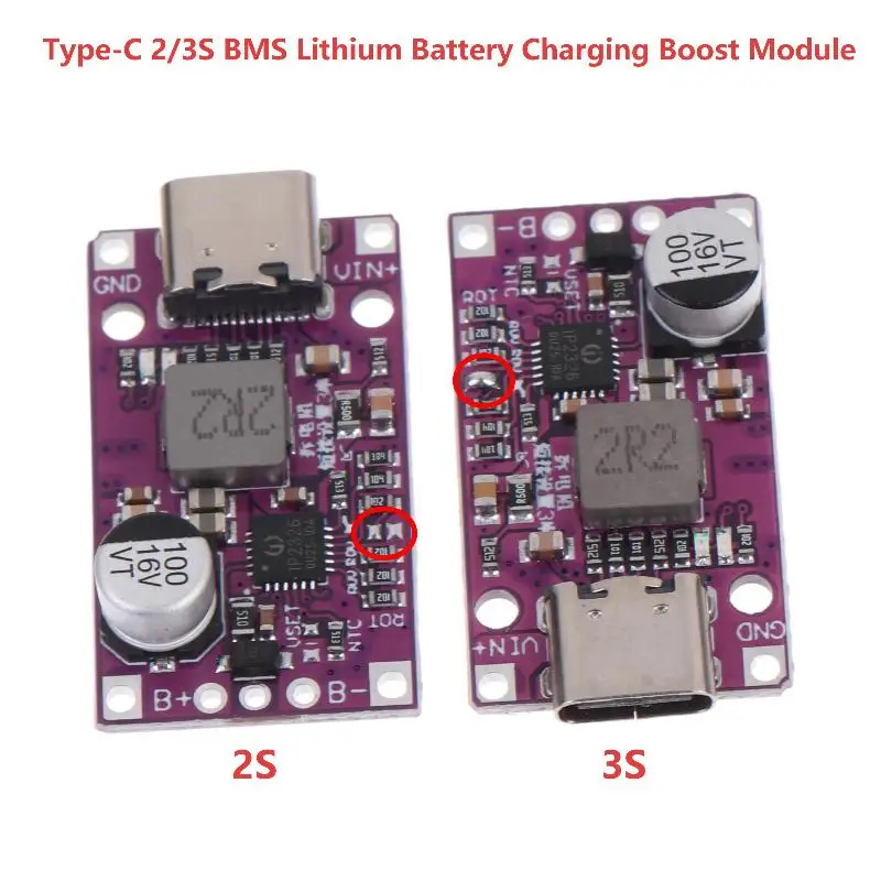 2S 3S Lithium Battery Charging Boost Module With Boost Fast Charging 15W Type C Input Charger Module For DIY Electronic Project