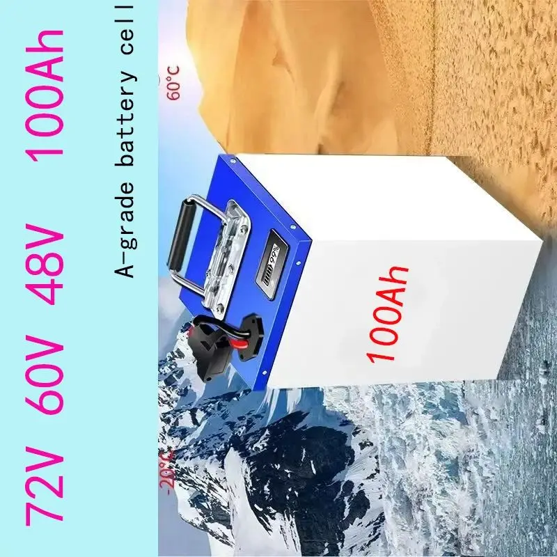 

100Ah 72Volt 60 Volt 48 Volt Lithium ion Battery Motorcycle Battery Pack for 500-2000W Moped/Tricycle Motor with Charger