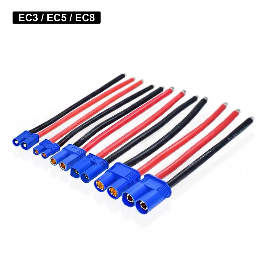 EC3/EC5/EC8 macho hembra enchufe Cable flexible de silicona 15CM para RC juguete Lipo batería coche barco cargador conector de Cable