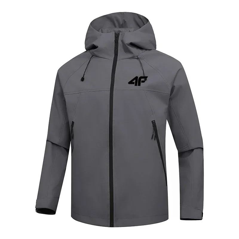 

2026Men's windproof, waterproof and sun-proof jacket, spring and autumn long-sleeved windbreaker, zipper hood, casual sportswear