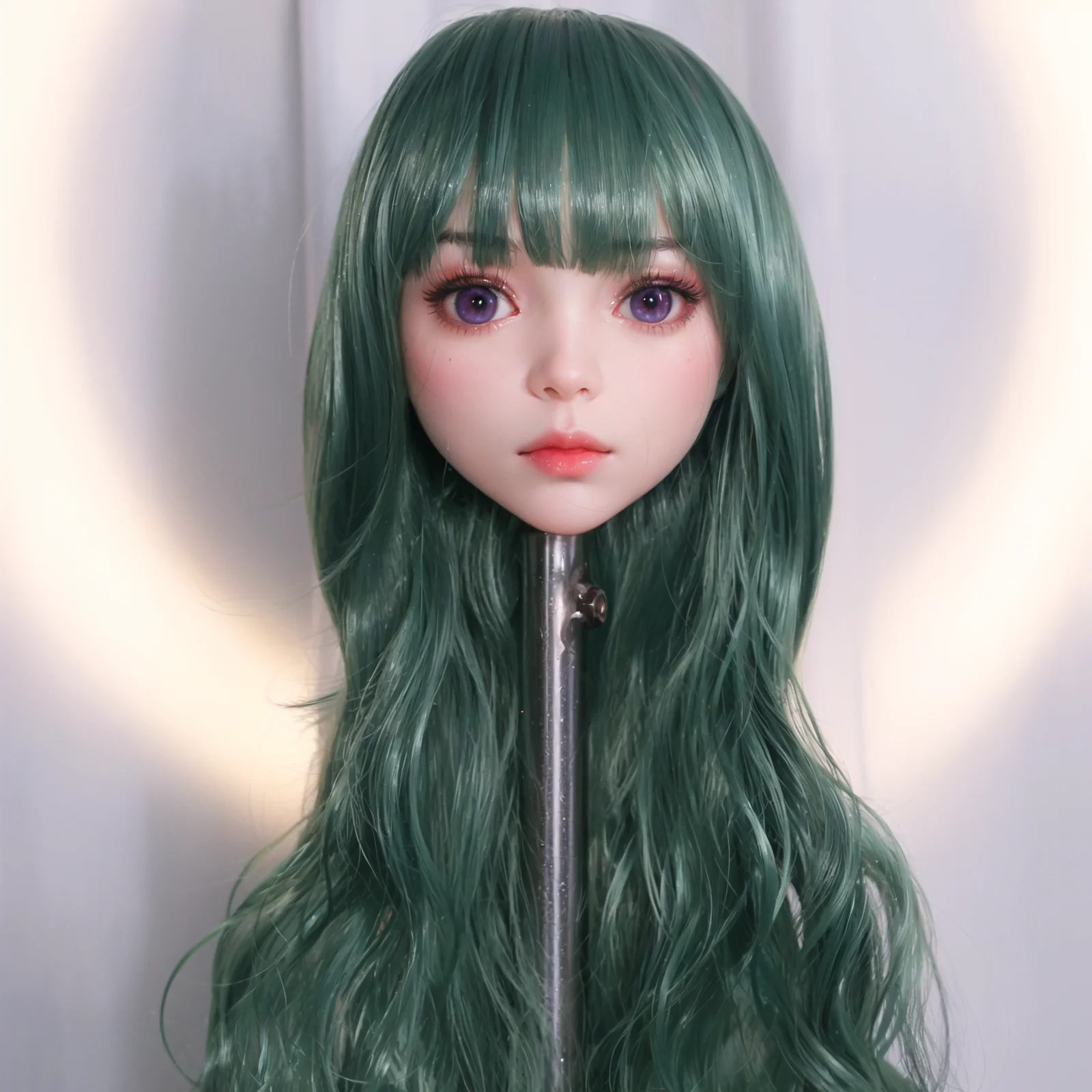 نموذج رأس بشري للبالغين من الجنسين مع واجهة لولبية M16، بما في ذلك الشعر المستعار المطابق للتلاميذ