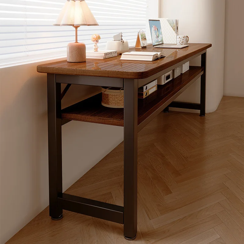 Long table Simple double desk Student home bedroom Computer desk Office Rectangle wall narrow table
