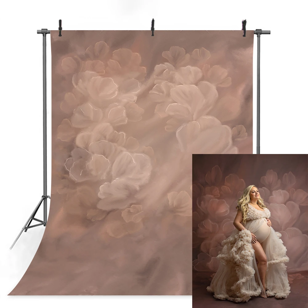 Abstract Art Flowers Photography Backdrops Maternity Portrait Painting Floral Background Pregnant Woman Newborn Photostudio