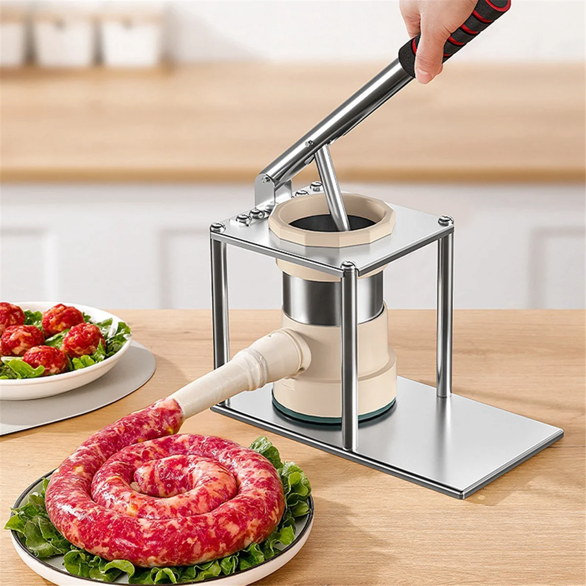 NOCM 5 in 1 Horizontal Type Sausage Meat Stuffer Homemade Kitchen Meat Sausage Maker Tools Sausage Filler
