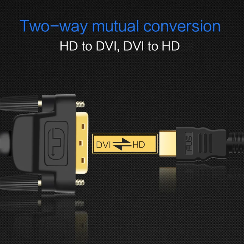 4K DVI to HDMI-Compatible Adapter Bi-directional DVI D 24+1 Male to HD Female Cable Connector Converter for Projector Monitor