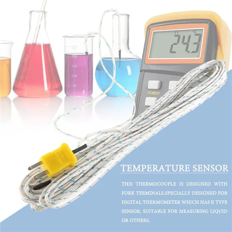 A003 -50-250 Celsius K Type 10M Cable Temperature Sensor Thermocouple Probe