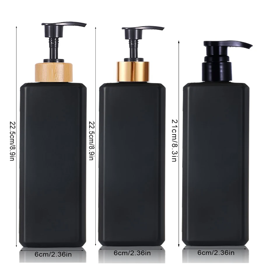 Square Hand Press Pump Soap Dispenser for Shampoo Conditioner Body Wash Dispensing Bathroom Shower Dispenser Bottle