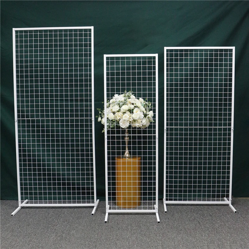 Wedding Party Background Decor Luxury Rectangle Grid Stand for Christmas Event Decoration Wrought Iron Flower Balloon Frame