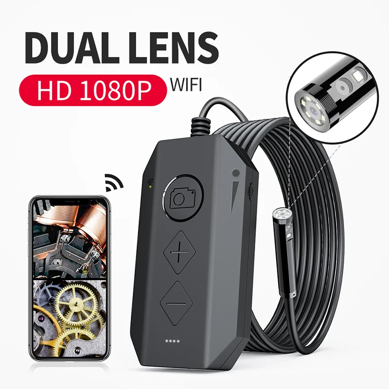 

DDCAMERA Wi-Fi инспекционная эндоскопическая камера со змеиным канализационным бороскопом, эндоскопическая 1080P HD для Iphone, Android, планшетного ПК