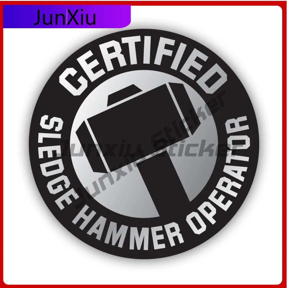 

Sledge Hammer Operator Waterproof Scratch Resistant Sport For Laptop Truck Bumper Easy Apply Removable Decor Racing Cartoon