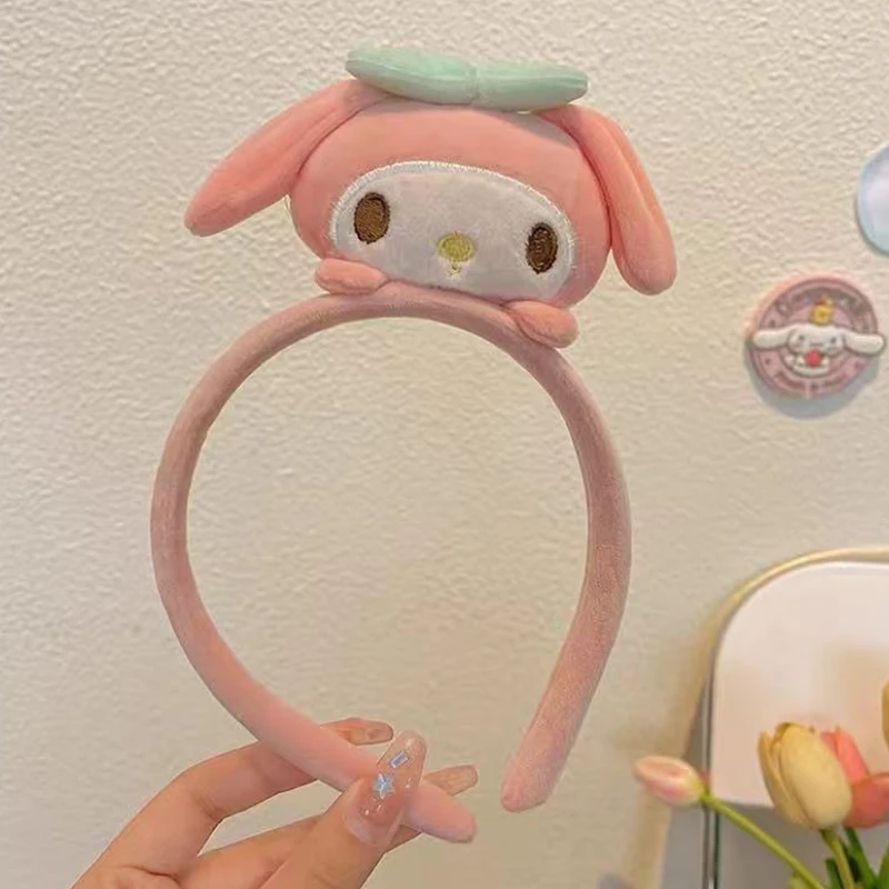 Sanrio Kuromi Melodie Kaneel Schattige Cartoon Hoofdband Creatieve Pluche Pop Haaraccessoires Kinderen Als Het Geschenk