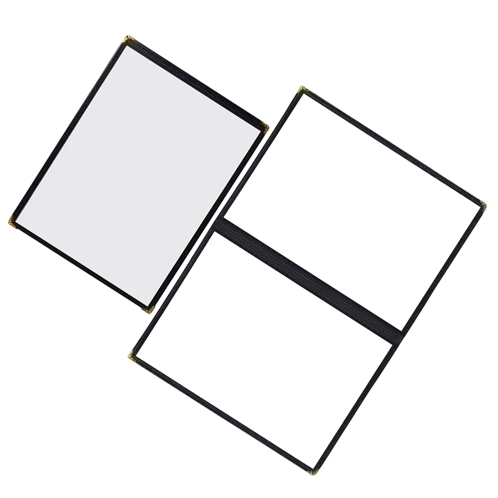 2 Pcs Recipe Folder Loose Leaf Binder Clear Pvc Cover Bracket Kitchen Menu Separator Ring