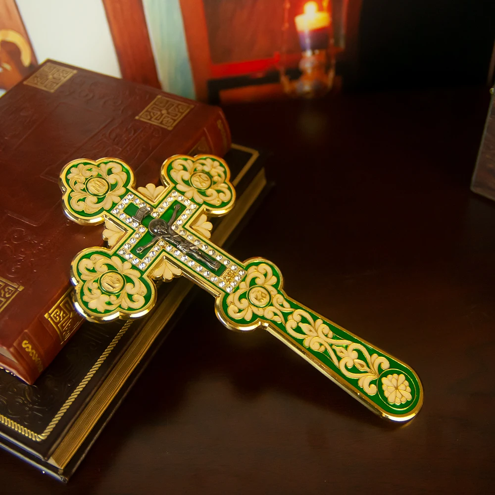 Orthodoxes griechisches Kreuz, Segenskreuz, katholische religiöse Artikel, Kirchendekoration, Brustkreuz – Detail 6