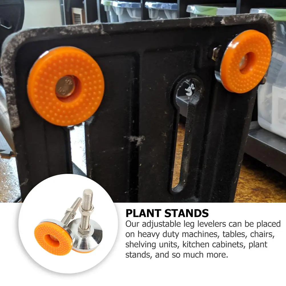 2Pcs Adjustable Machine Levelers Steel Furniture Leg Levelers for Tables Chairs Cabinets Heavy Duty Nonslip Foot Cups Universal